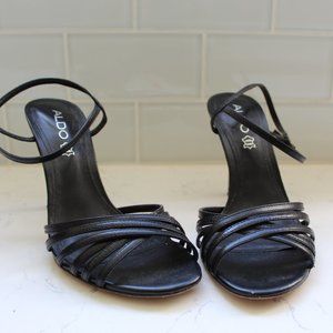 Aldo black ankle strap heels